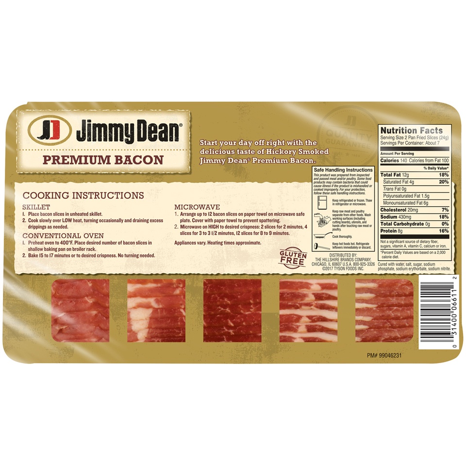 slide 2 of 4, Jimmy Dean Hickory Smoked Bacon, 16 oz