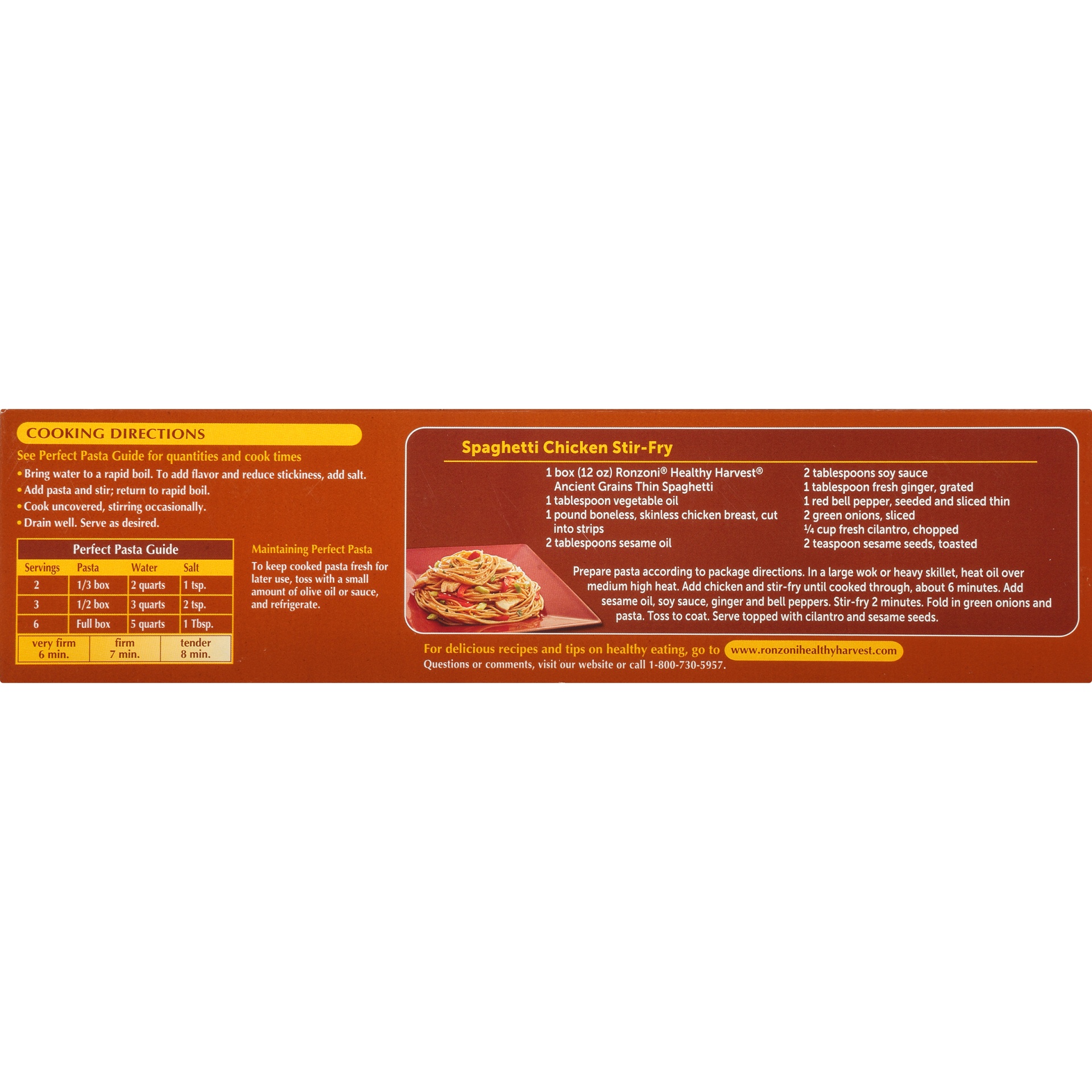 slide 5 of 8, Ronzoni Healthy Harvest Whole Wheat Pasta & Ancient Grains Thin Spaghetti, 12 oz