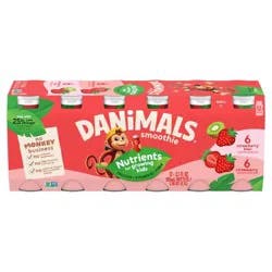 Danimals Strawberry & Strawberry Kiwi Kids' Smoothies - 12ct/3.1 fl oz Bottles