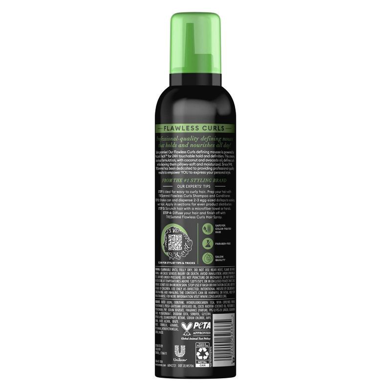 slide 3 of 8, Tresemme Flawless Curls Nourishing Mousse With Coconut and Avocado Oil - 10.5oz, 10.5 oz