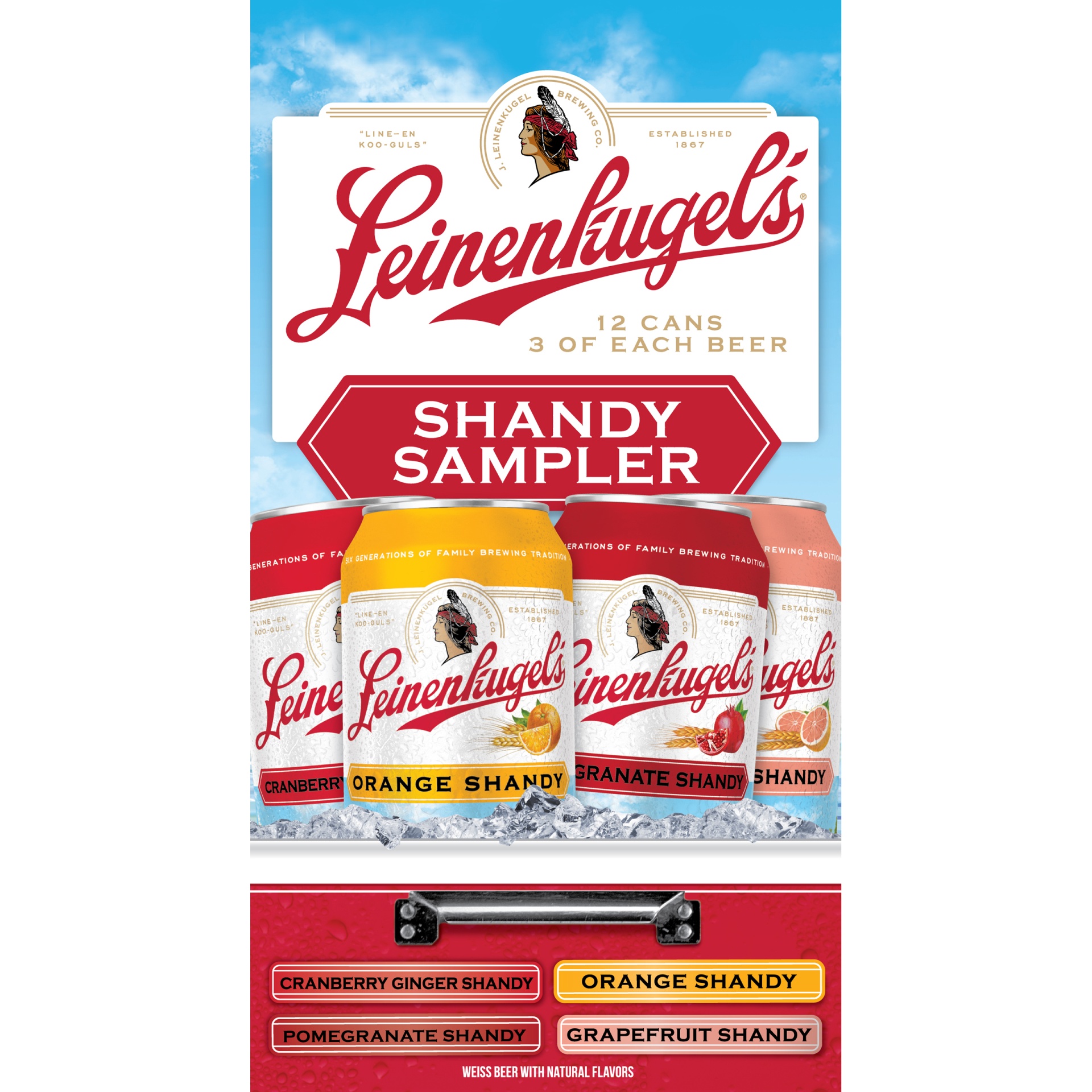 slide 5 of 6, Leinenkugel's Seasonal Shandy Sampler Beer, 12 ct; 12 oz