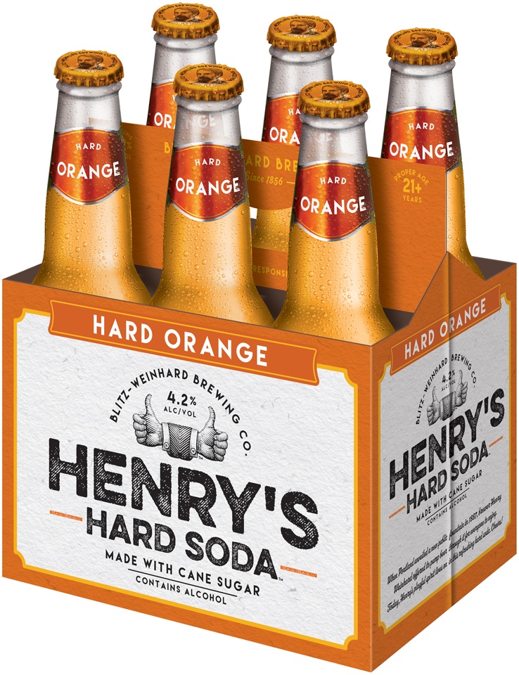 slide 4 of 4, Henry's Hard Soda Hard Orange Bottles, 6 ct; 12 fl oz