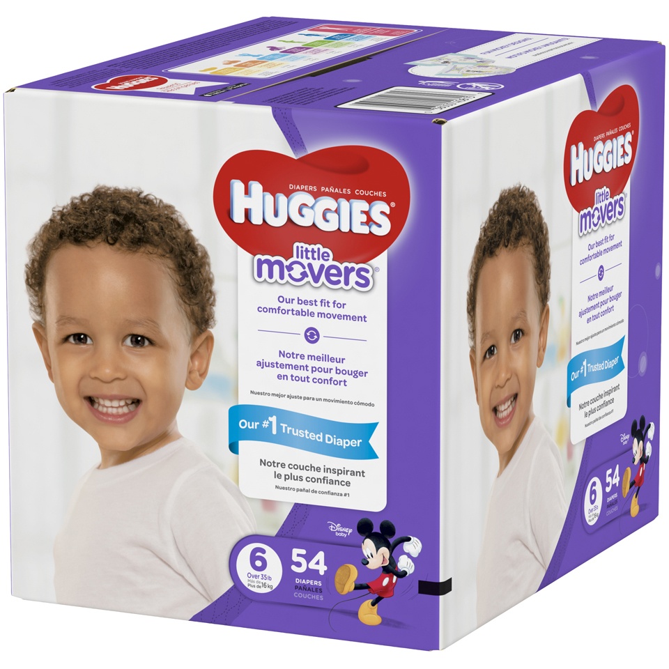 slide 3 of 3, Huggies Little Movers Diapers Size 6, 54 ct