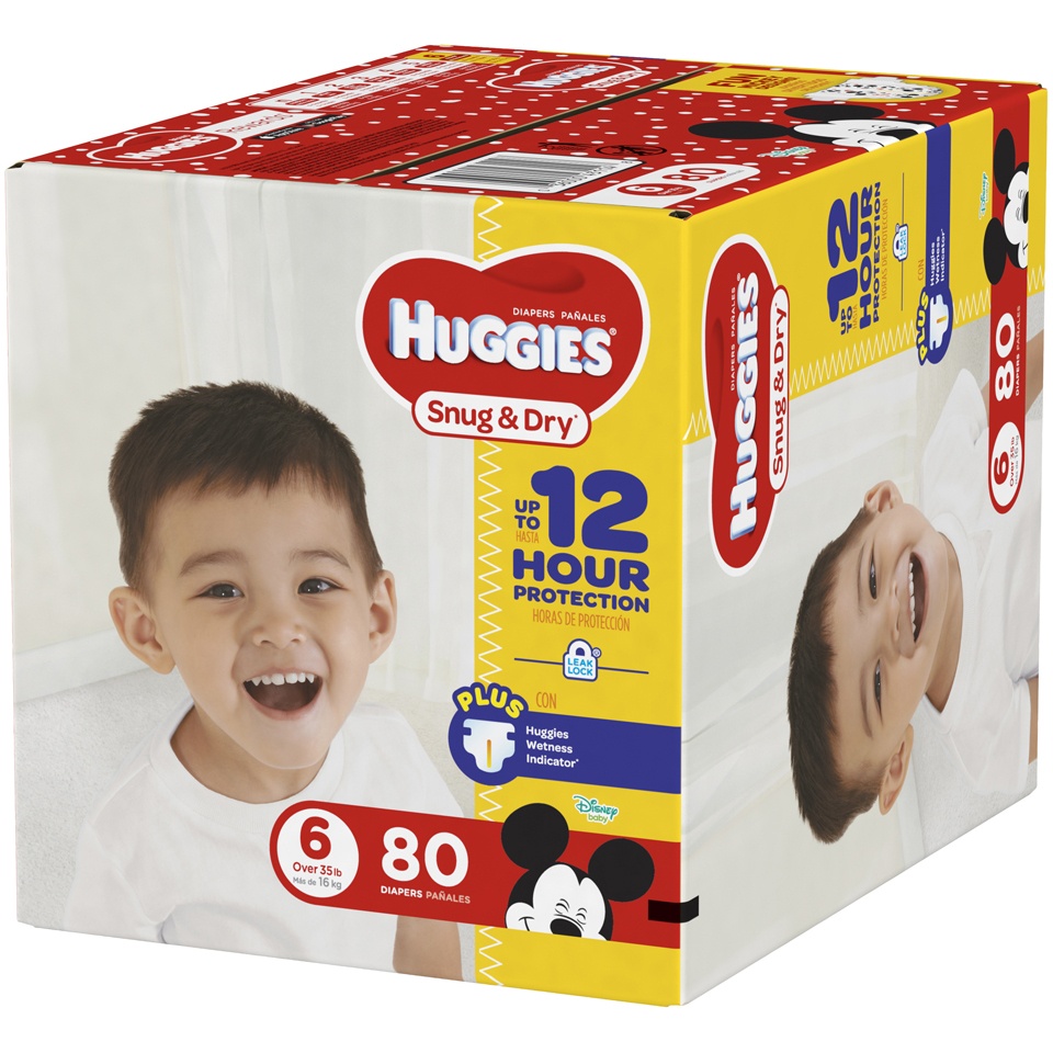 slide 3 of 3, Huggies Snug & Dry Super Pack Diapers Size 6, 80 ct