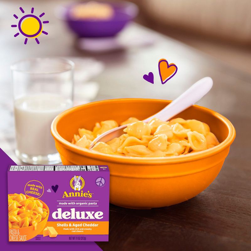 slide 3 of 7, Annie's Deluxe Rich & Creamy Shells & Aged Cheddar Mac and Cheese Sauce - 11oz, 11 oz