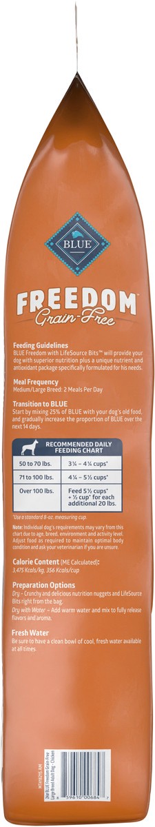 slide 7 of 12, Blue Buffalo Freedom Grain Free Natural Adult Large Breed Dry Dog Food, Chicken 24-lb, 24 lb