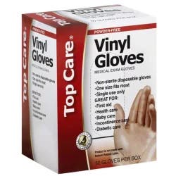 Topcare Health Powder-Free Vinyl Medical Exam Gloves 50 Pack