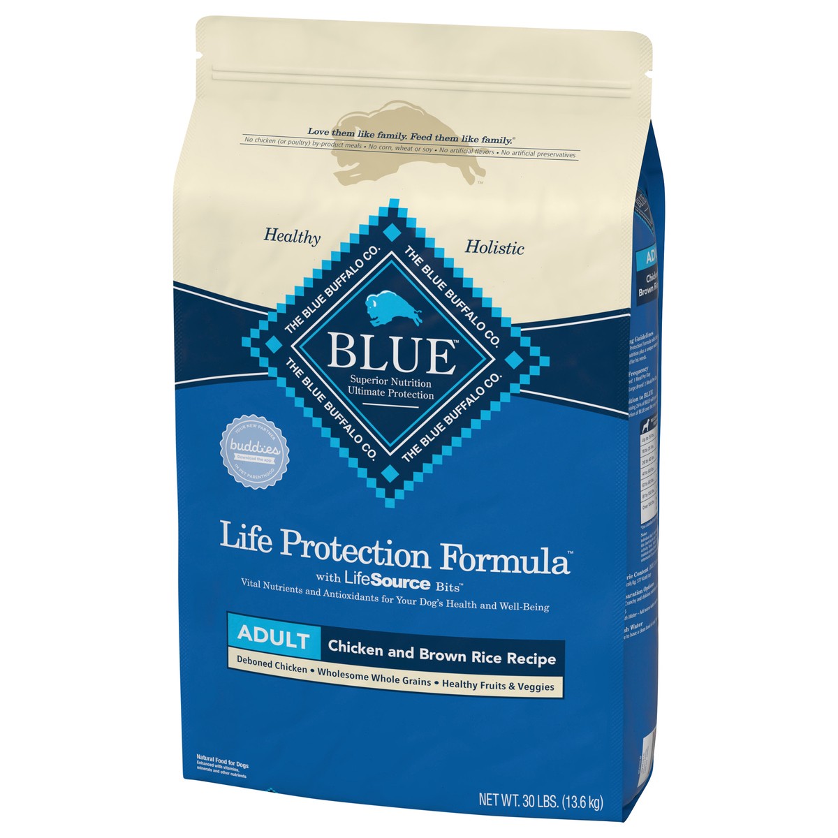 slide 8 of 8, Blue Buffalo Life Protection Formula Natural Adult Dry Dog Food, Chicken and Brown Rice 30-lb, 30 lb