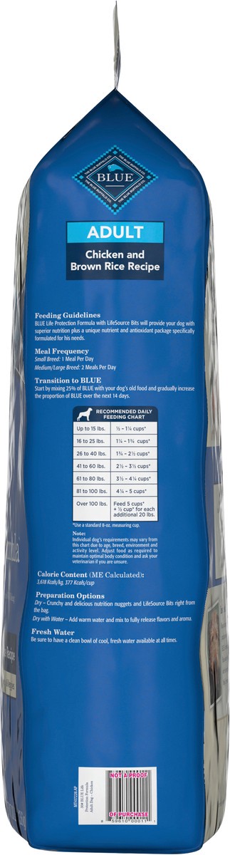 slide 2 of 8, Blue Buffalo Life Protection Formula Natural Adult Dry Dog Food, Chicken and Brown Rice 30-lb, 30 lb