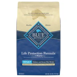 Blue Buffalo Life Protection Formula Natural Adult Dry Dog Food, Chicken and Brown Rice 30-lb