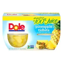 Dole Pineapple Tidbits In 100% Juice