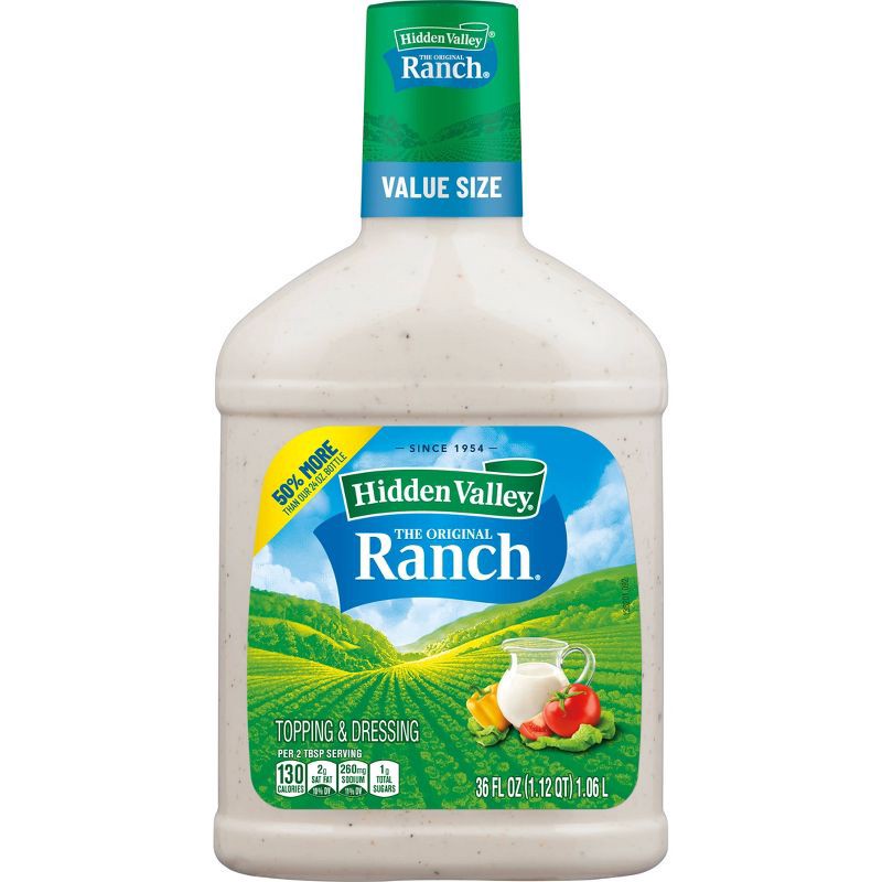 slide 8 of 8, Hidden Valley Original Ranch Salad Dressing & Topping - Gluten Free - 36fl oz, 36 fl oz