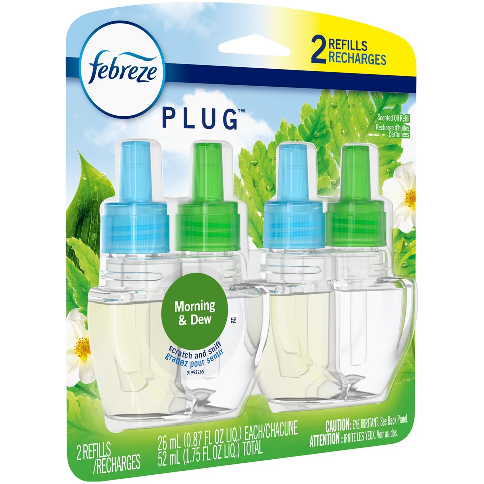 slide 2 of 2, Febreze Plug Meadows & Rain Air Freshener Refill, 2 ct