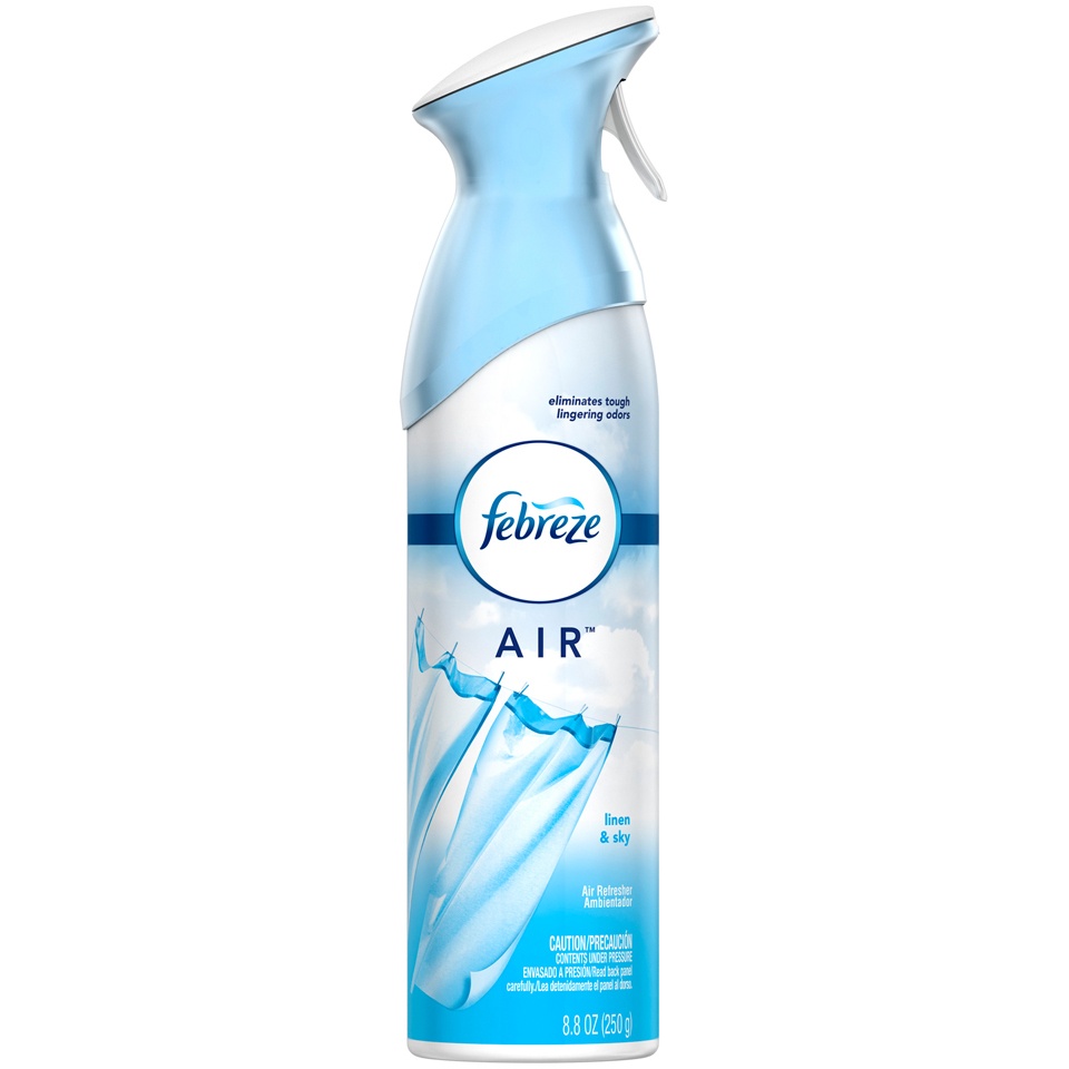 slide 2 of 3, Febreze Air Freshener Spray, Odor-Fighting Room Spray, Linen & Sky Scent, 8.8oz, 1 Count, 8.8 oz