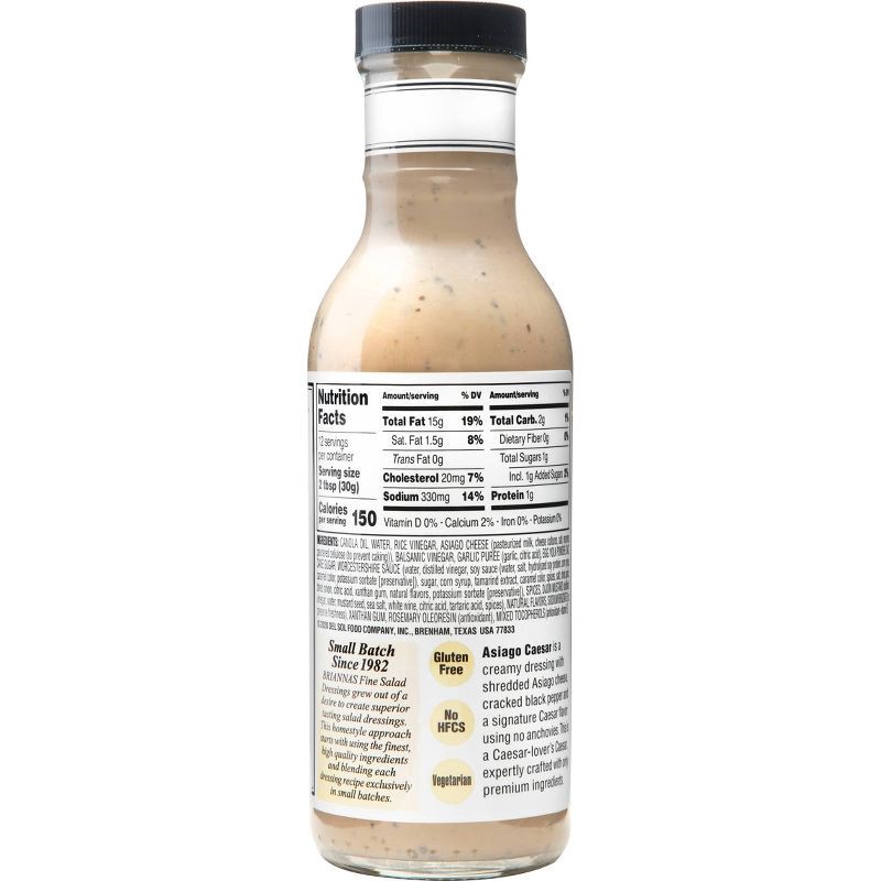 slide 2 of 3, Briannas Brianna's Asiago Caesar Dressing - 12 fl oz, 12 fl oz