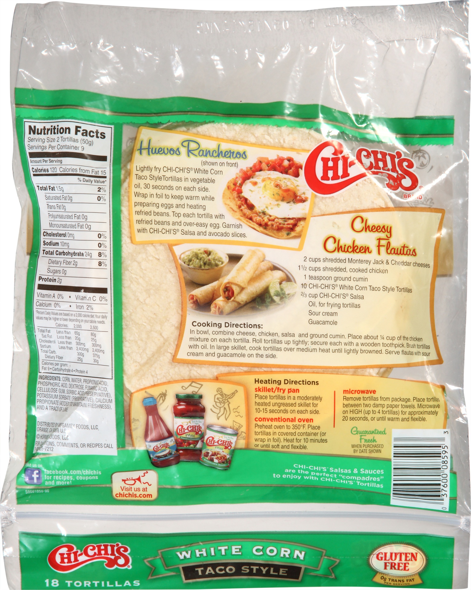 slide 6 of 6, Chi-chi's Chips & Tortillas White Corn Taco Style Tortillas, 18 ct; 16 oz