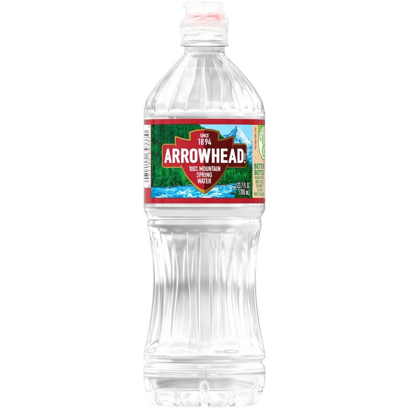 slide 4 of 10, Arrowhead Brand 100% Mountain Spring Water - 6pk/23.7 fl oz Sports Cap Bottles, 6 ct; 23.7 fl oz