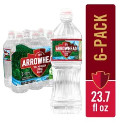 Arrowhead Mountain Spring Water - 6 Pack /23.7 Fl Oz Sports Cap Bottles with Flip Cap