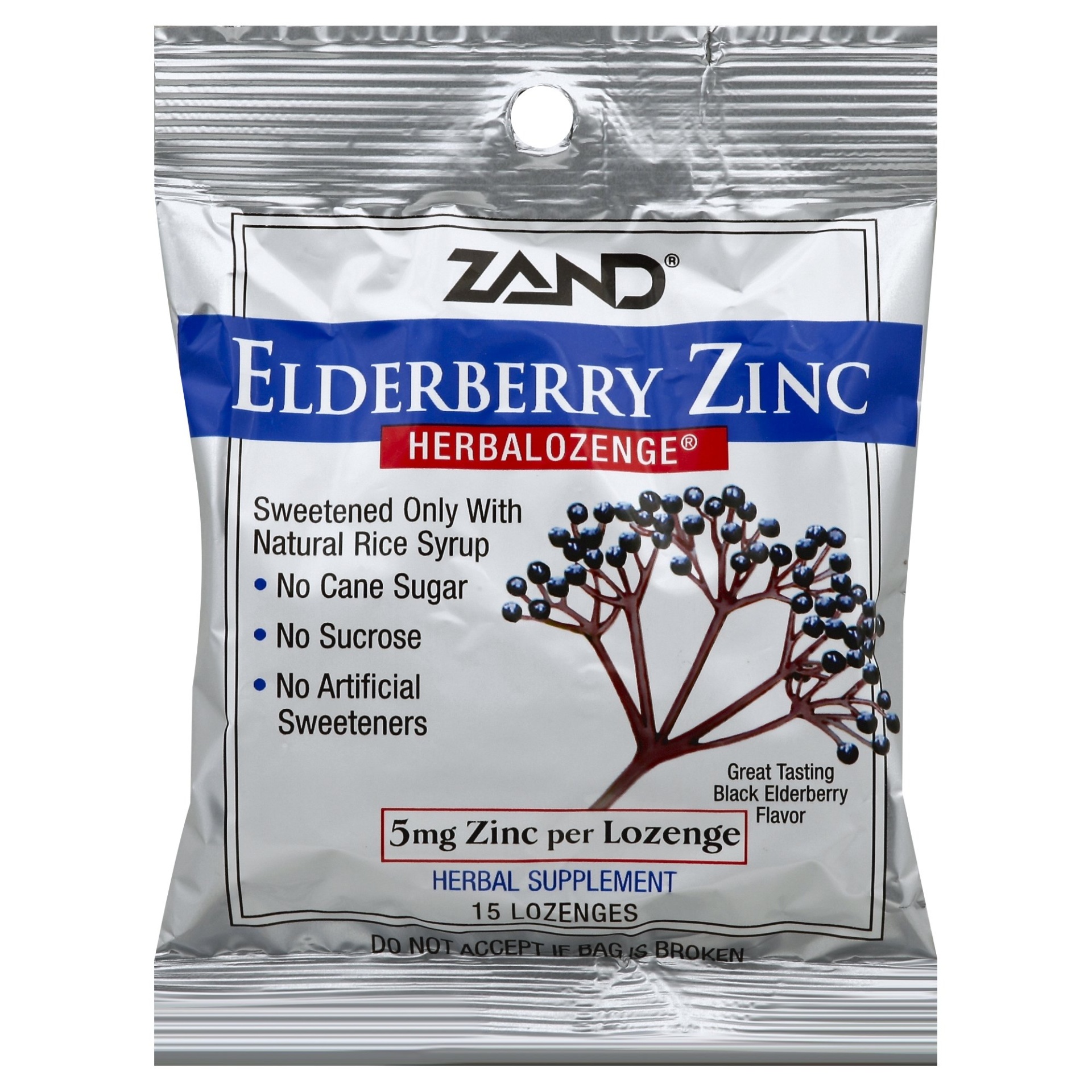 slide 1 of 1, ZAND Elderberry Zinc Herbalozenge, 15 fl oz