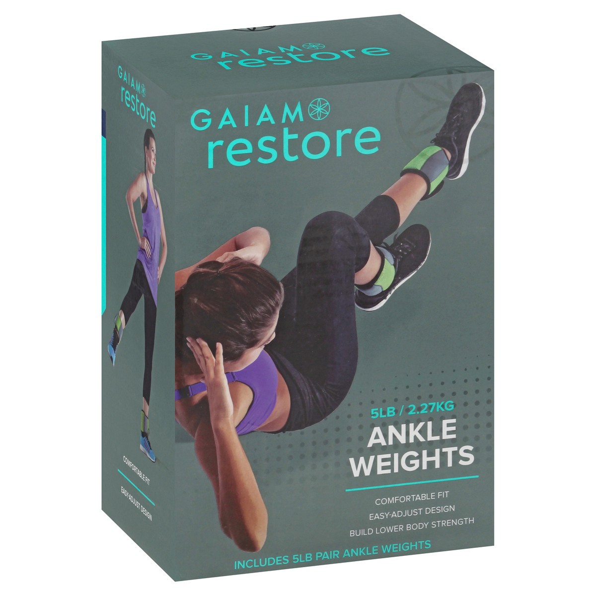 slide 10 of 11, Gaiam Restore 5 lb Ankle Weights 1 ea, 1 ea
