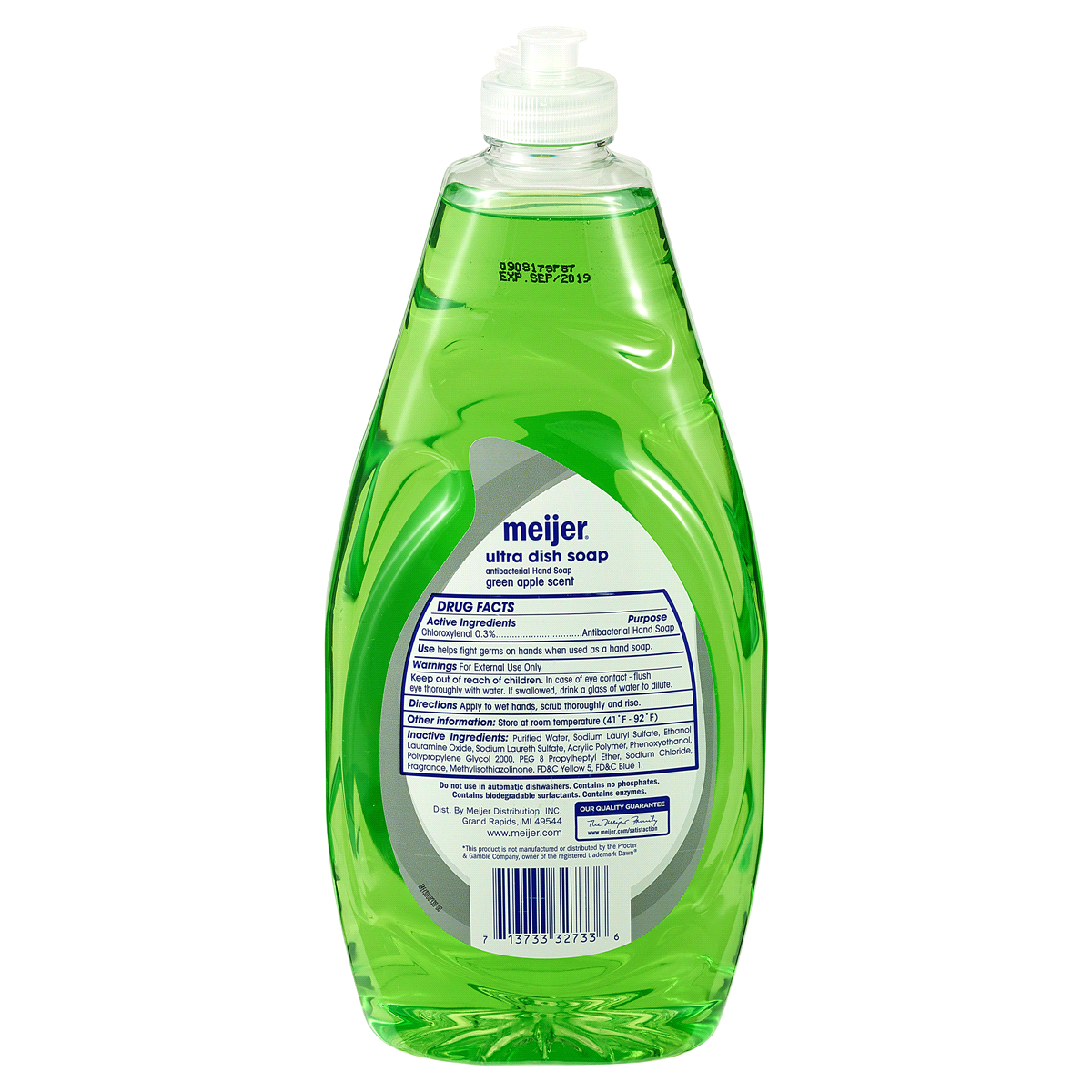 slide 2 of 2, Meijer Ultra Dish Soap, Green apple, 24 fl oz