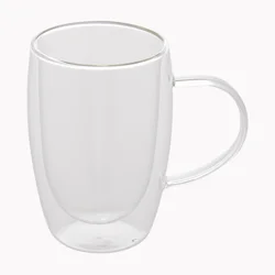 Double Wall Glass Latte Mug, Clear, 14.5 oz