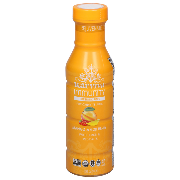 slide 1 of 1, Karuna Karviva Immunity Mango & Goji Berry Antioxidants Juice, 12 oz