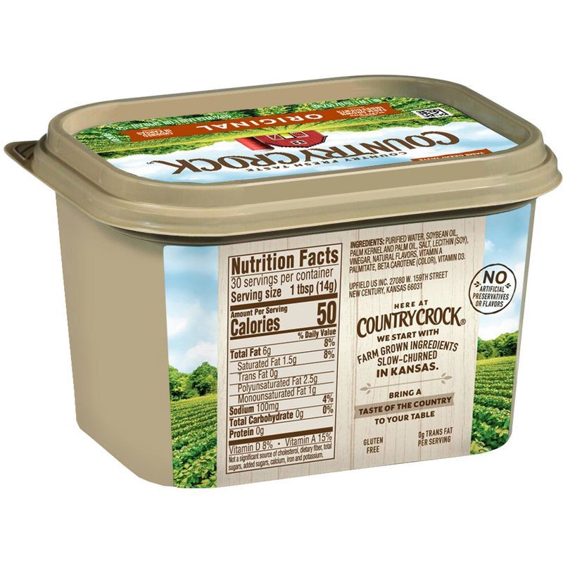 slide 4 of 7, Country Crock Original Vegetable Oil Spread Tub - 15oz, 15 oz