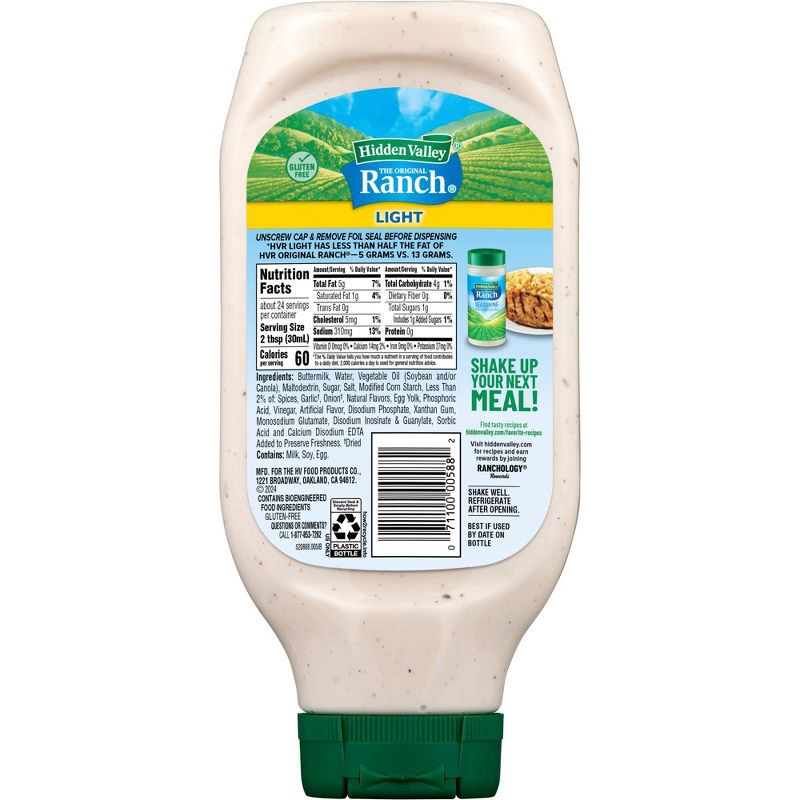 slide 2 of 10, Hidden Valley Original Ranch Light Salad Dressing & Topping - Gluten Free - 24fl oz, 24 fl oz