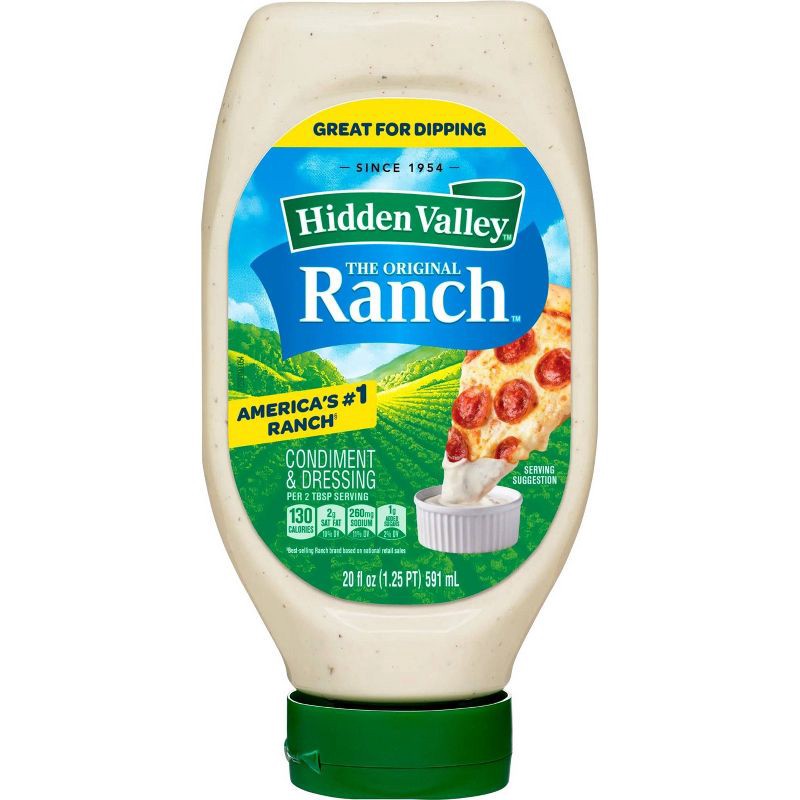 slide 7 of 7, Hidden Valley Easy Squeeze Original Ranch Salad Dressing & Topping, Gluten Free, Keto-Friendly - 20 fl oz, 20 fl oz