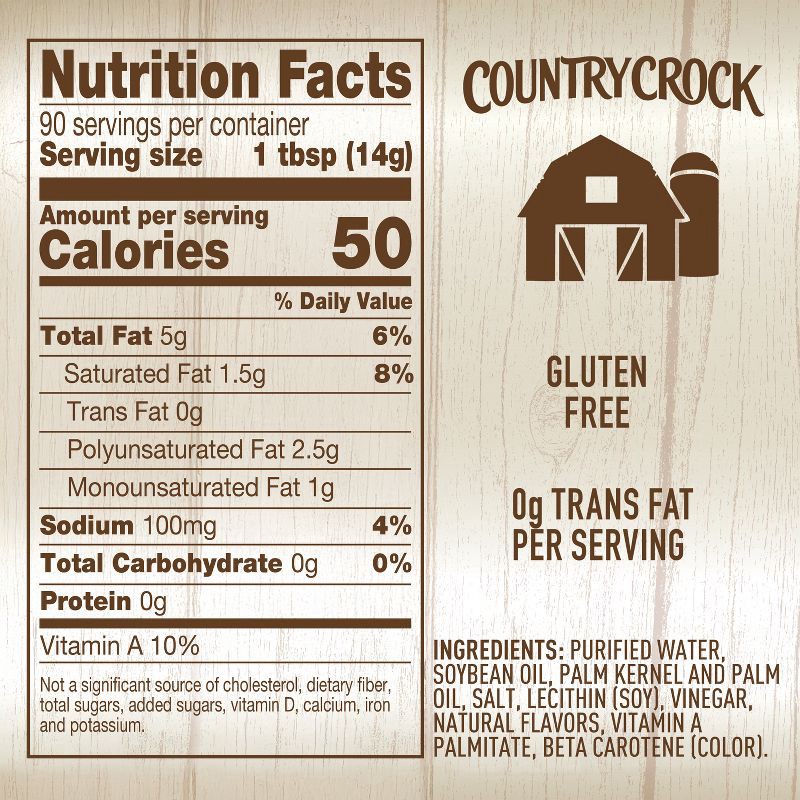 slide 7 of 8, Country Crock Original Vegetable Oil Spreadable Tub - 45oz, 45 oz