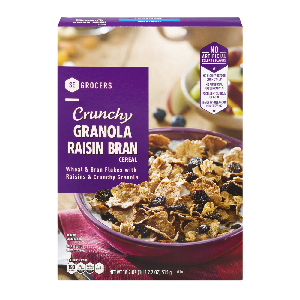 slide 1 of 1, SE Grocers Cereal Crunchy Granola Raisin Bran, 18.2 oz