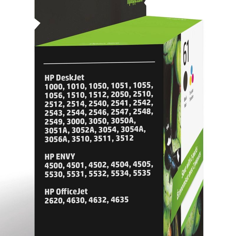 slide 2 of 6, HP Inc. HP 61 2pk Ink Cartridges - Black, Tri-color (CR259FN#140), 2 ct