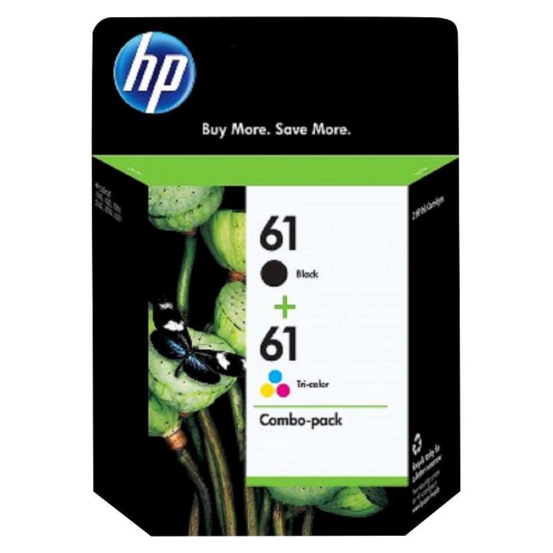 slide 1 of 6, HP Inc. HP 61 2pk Ink Cartridges - Black, Tri-color (CR259FN#140), 2 ct