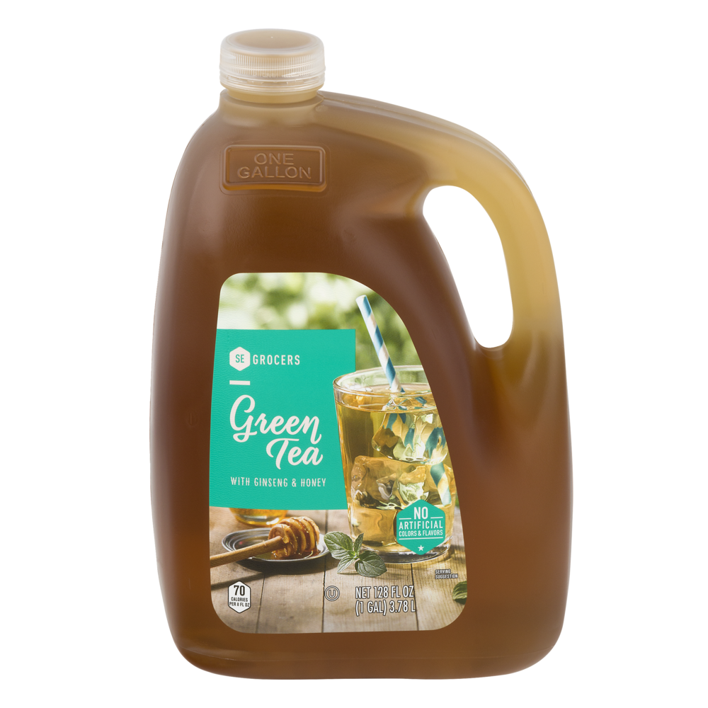 slide 1 of 1, SE Grocers Tea Green With Ginseng & Honey, 128 oz