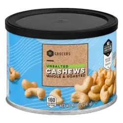 SE Grocers Unsalted Cashews Whole & Roasted