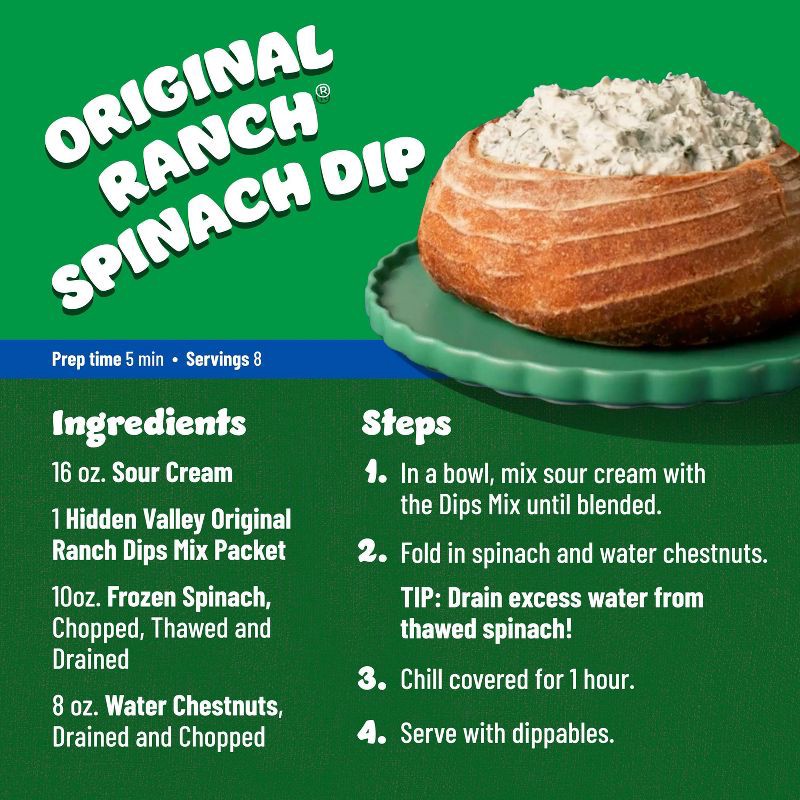 slide 6 of 10, Hidden Valley Original Ranch Dips Mix, Gluten Free, Keto-Friendly - 4 Pk, 4 ct