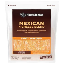 Harris Teeter Fancy Shredded Four Cheese Blend Mexican Cheese