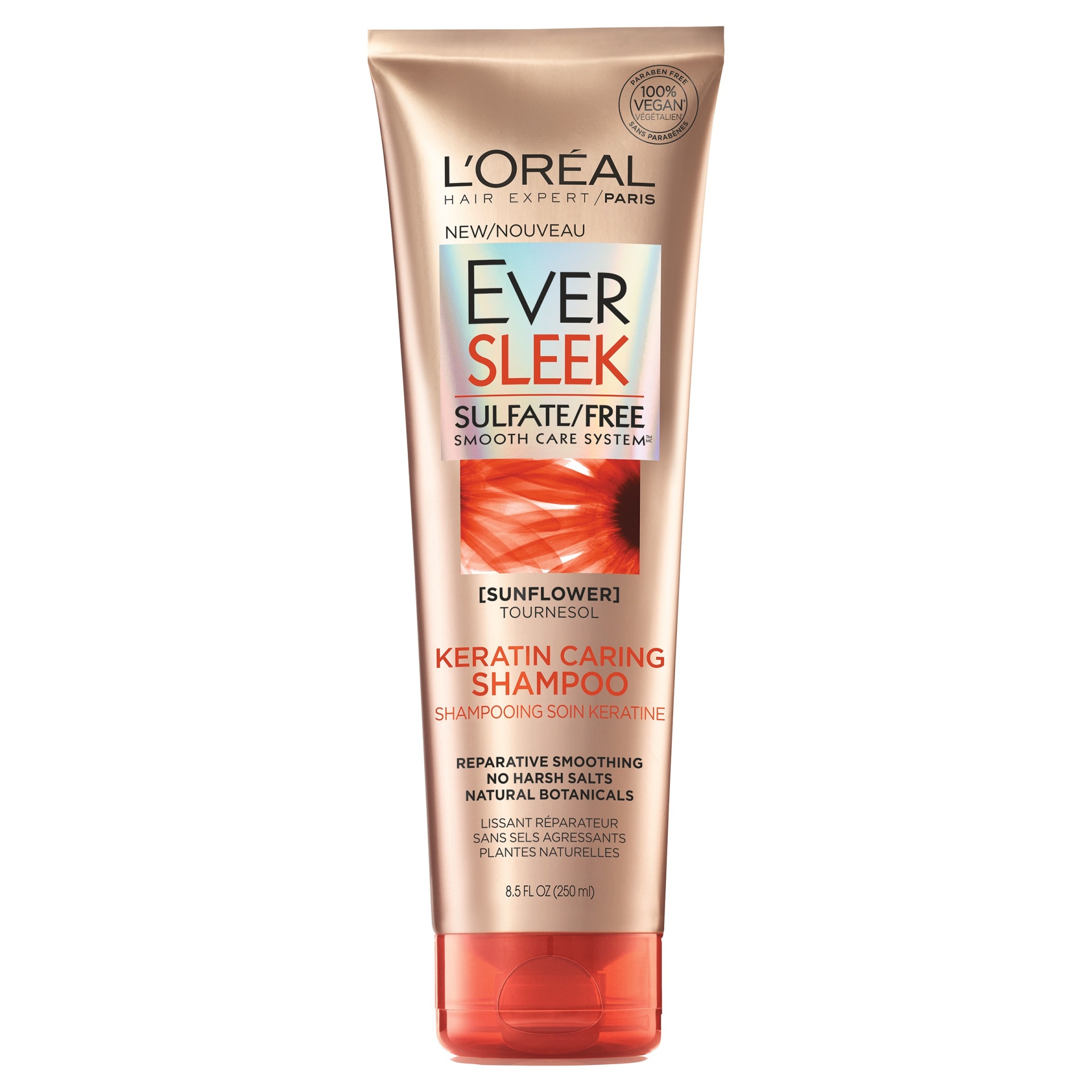 slide 1 of 2, L'Oréal EverSleek Sulfate Free Keratin Caring Shampoo, 8.5 fl oz