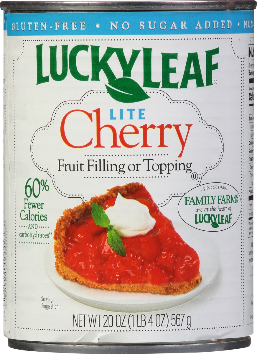 slide 2 of 9, Lucky Leaf Lite Cherry Fruit Filling 20 oz., 20 oz