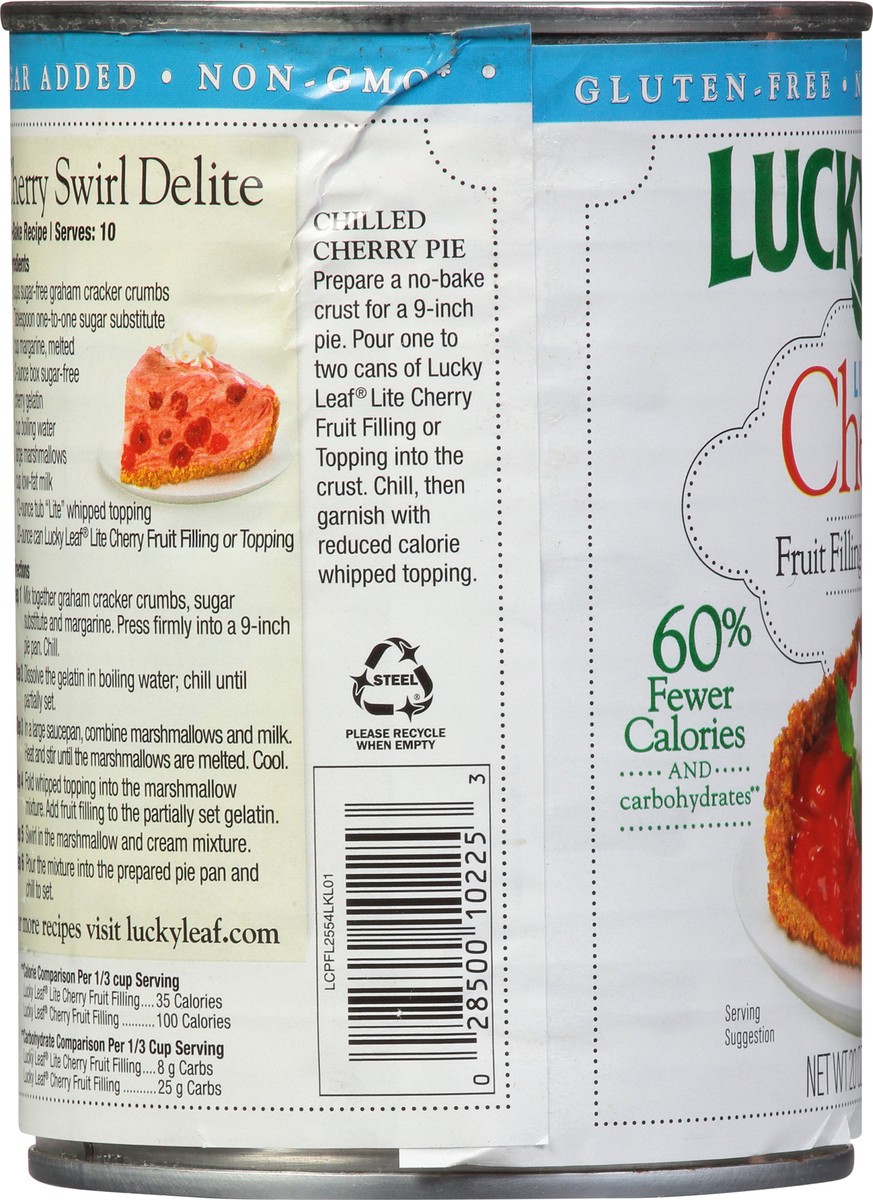 slide 5 of 9, Lucky Leaf Lite Cherry Fruit Filling 20 oz., 20 oz