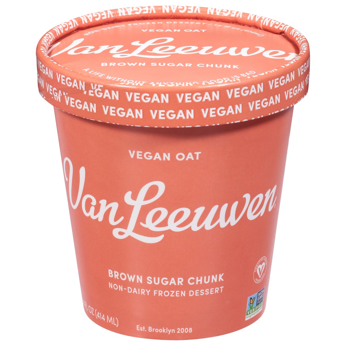 slide 1 of 1, Van Leeuwen Vegan Oat Milk Brown Sugar Chunk Non-Dairy Ice Cream, 14 oz