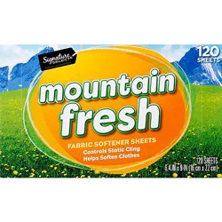 Signature Select Fabric Softener Sheets Mountain Fresh Box - 120 Count