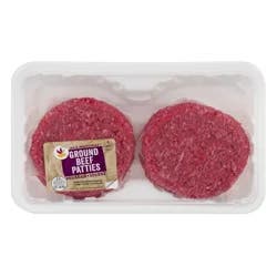 Natural 90% Lean 10% Fat Ground Beef Patties - 4 ct Fresh