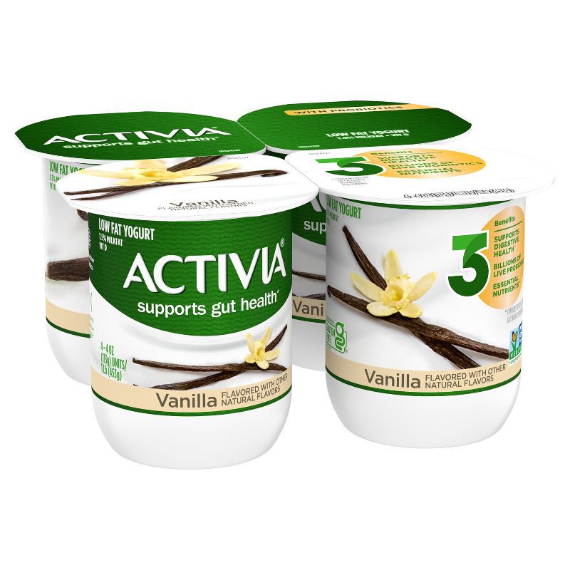 slide 2 of 13, Activia Low Fat Probiotic Vanilla Yogurt - 4ct/4oz Cups, 4 ct; 4 oz