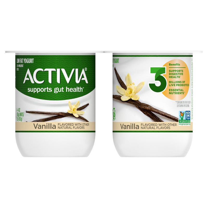 slide 6 of 13, Activia Low Fat Probiotic Vanilla Yogurt - 4ct/4oz Cups, 4 ct; 4 oz