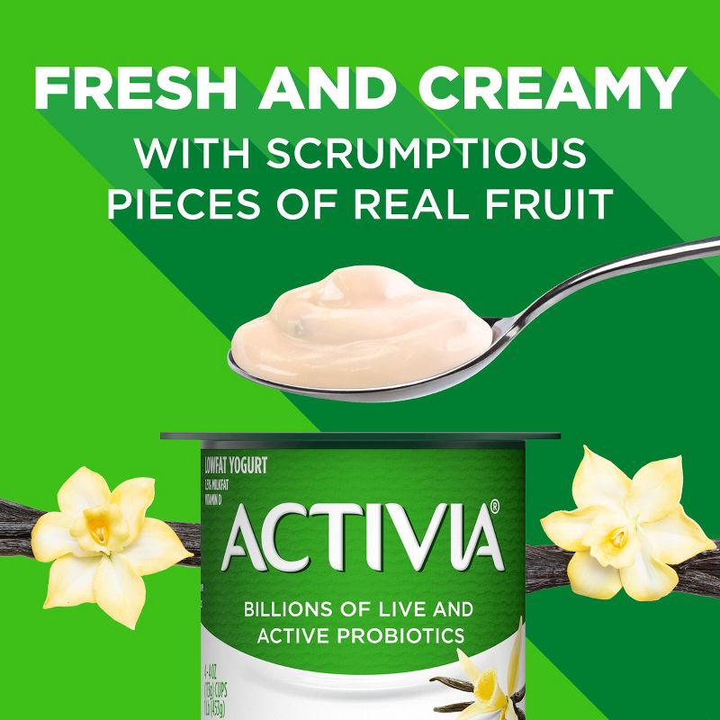 slide 9 of 13, Activia Low Fat Probiotic Vanilla Yogurt - 4ct/4oz Cups, 4 ct; 4 oz