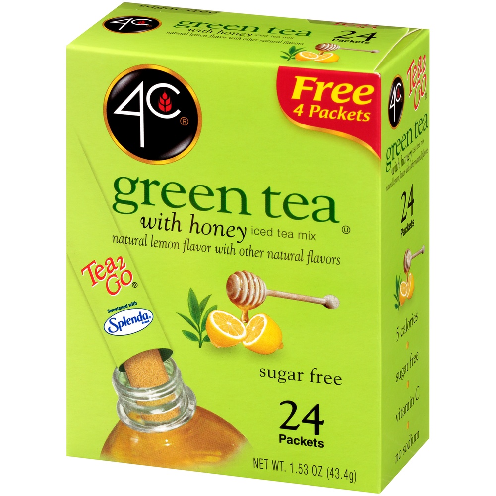 slide 3 of 8, 4C Green Tea Antioxidant With Honey & Natural Lemon, 24 ct