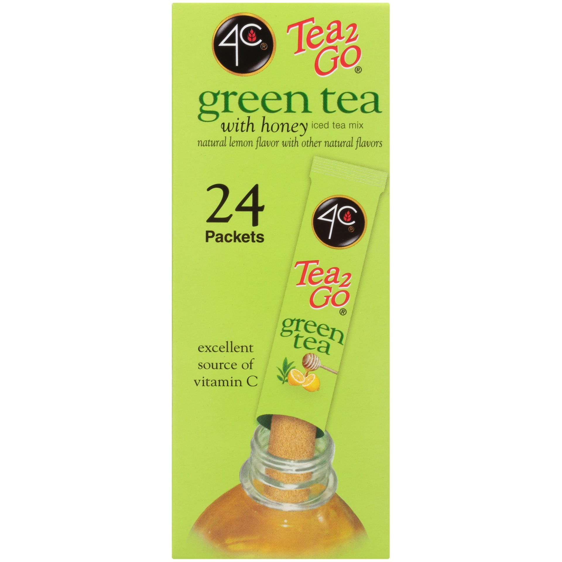 slide 4 of 8, 4C Green Tea Antioxidant With Honey & Natural Lemon, 24 ct
