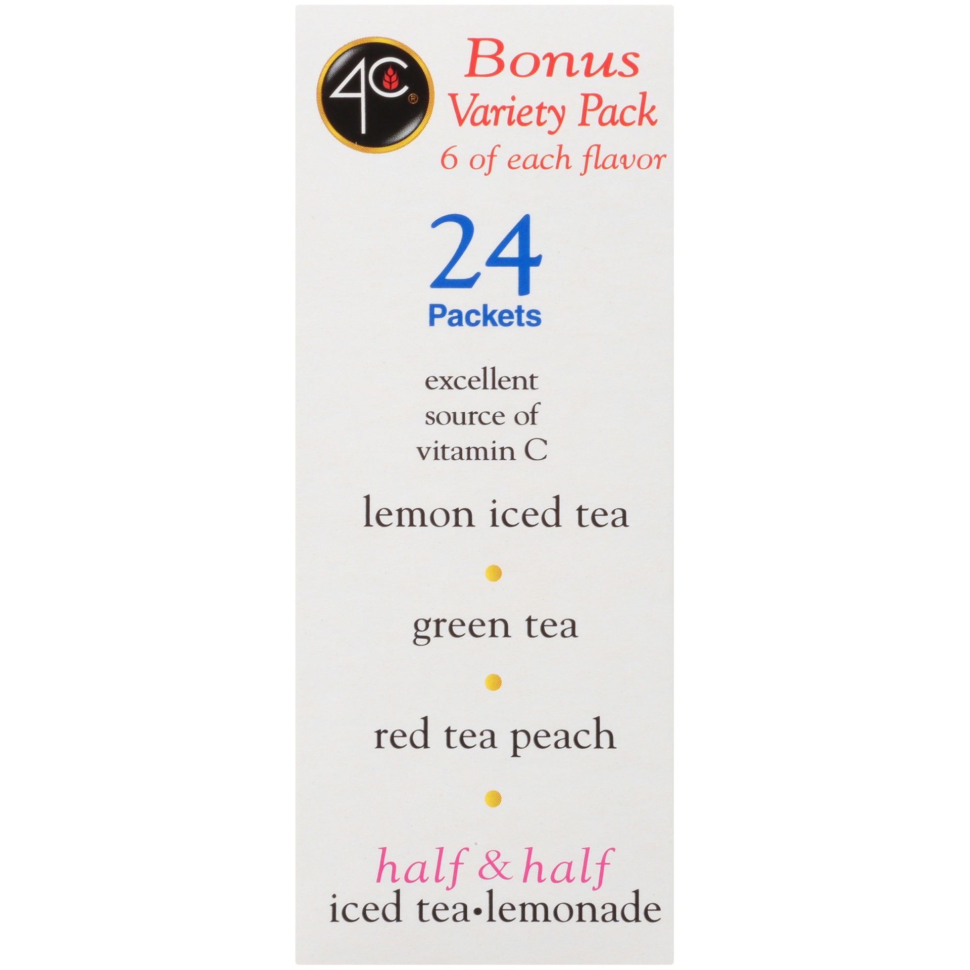 slide 4 of 8, 4C Totally Light Tea 2 Go Bonus Variety Pack, 24 ct; 1.72 oz